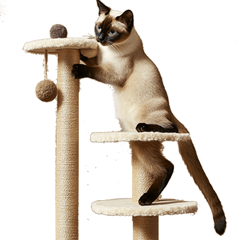 Siamese Cat Climbing